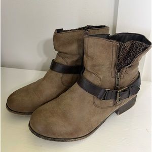 Brown Buckle Ankle boots